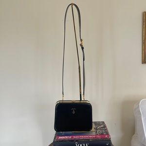 Mark Cross Grace box bag in black patent. Used one time.